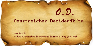 Oesztreicher Dezideráta névjegykártya